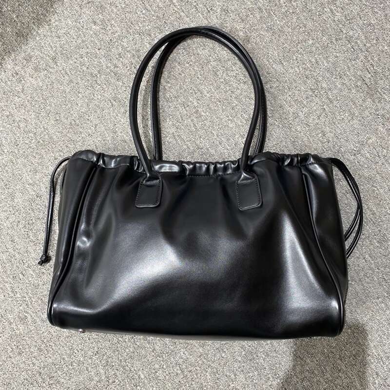 Large Capacity Tote Big Bags For Women Designer Handbag Purse 2024 New In Vintage Soft Simple Commuting Underarm Shoulder