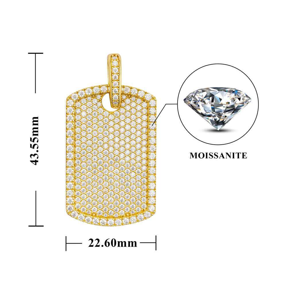 High Quality 925 Sterling Silver Moissanite Pendant Ready to Ship-Iced Out D Color Hip Hop Jewelry