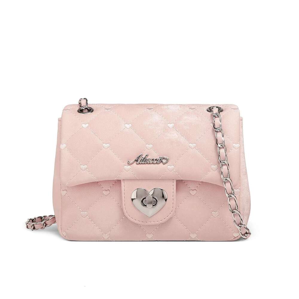 AII Women Chain Mini Pink Love Heart Square For Cosmetics Storage Original Designer Brand Crossbody Fashion Bag