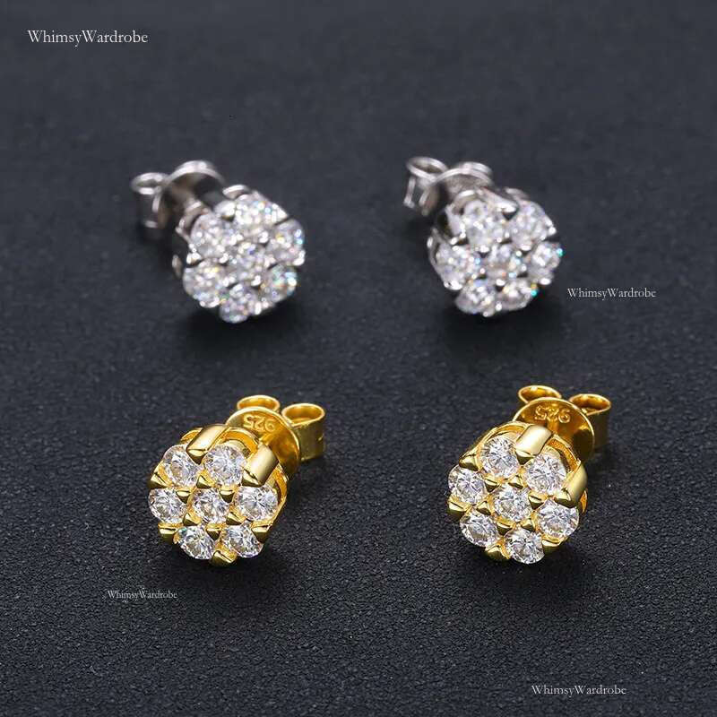 Passed Test Men Women D Color 3mm Moissanite Sterg Sier Gold Bg Dia Studs Earrings Nice Gift
