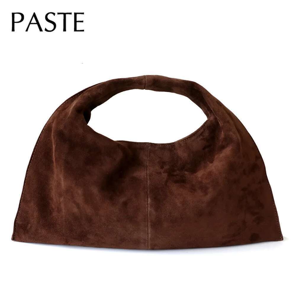Urious Veet Comfortable Feel Trapeze Tote Deep Blue Suede Sheep Wool Women Handbag Real Skin High-End Female Shoulder Bag