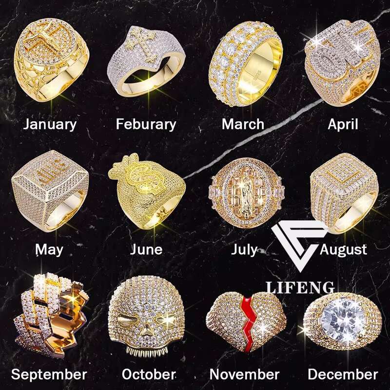 2024 Wholesale Hip Hop Rings Fashion Jewelry Custom 925 Sterling Silver Two Rows Iced Out Rings With Moissnaites Wedding Rings
