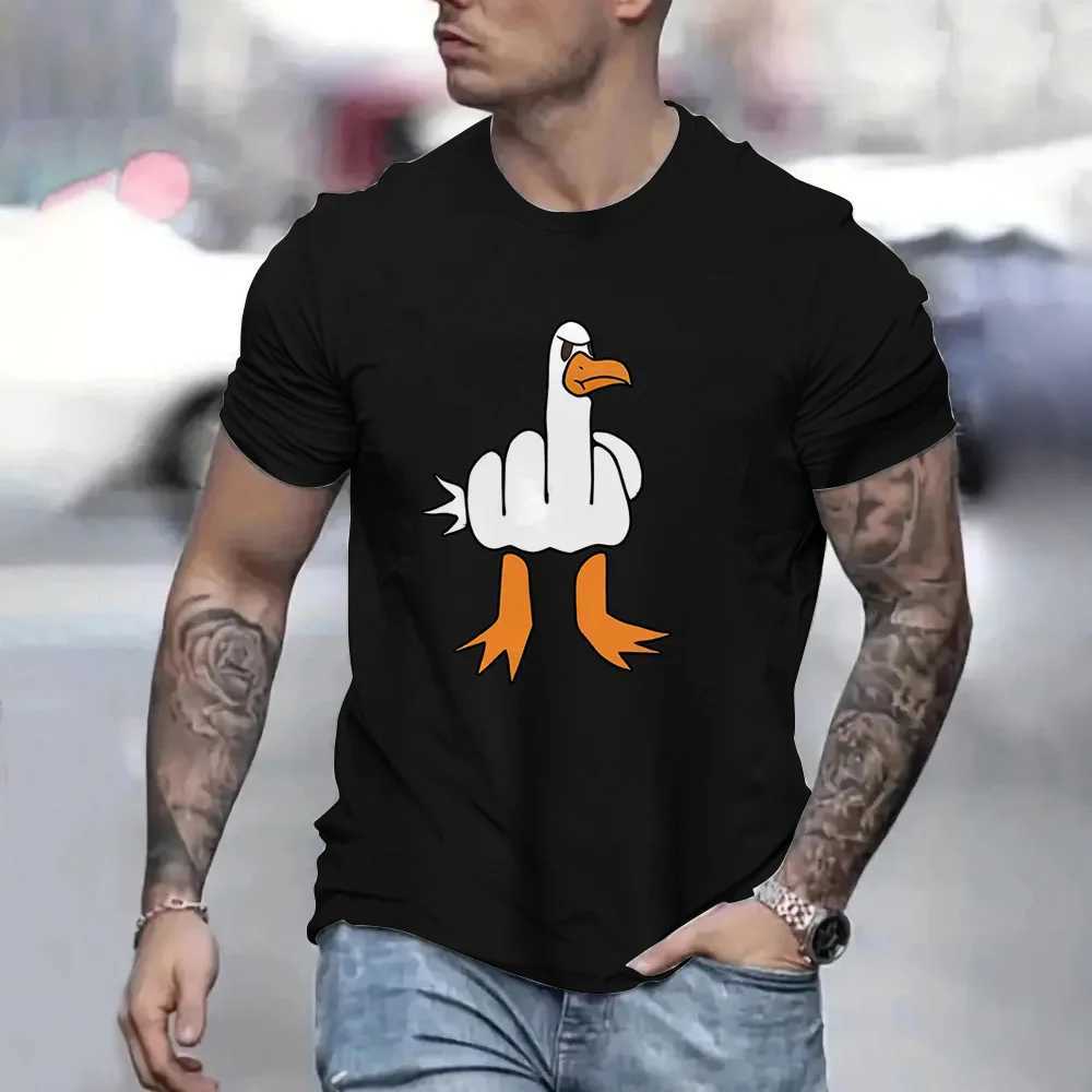 2024 mens fun and quirky graphic printed T-shirt top casual street short sleeved clothing oversized loose crew collar mens T-shirtXJ250409