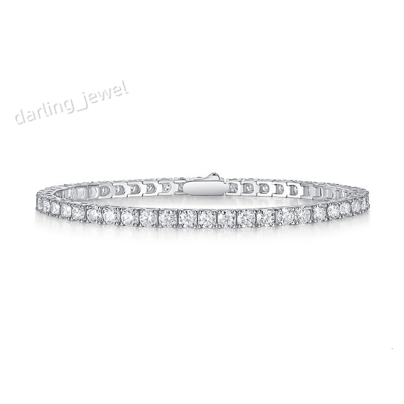 925 Sterling Silver Moissanite Tennis Bracelet for Men and Women Hiphop Rock 18K Gold Plated Luxury Jewelry