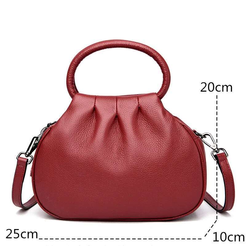Designer Genuine Leather Handbag Women Fashion Shoulder Bag Soft Cowhide Messenger Sac Female Purse Ladies Tote