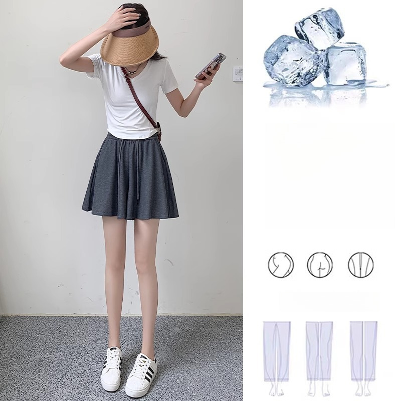 2025S Women's Designer Shorts Drawstring Women's Sports Hot Pants Summer New Large Stretch High Waist Slim Fit Leisure Wide Leg Skirt Beach 