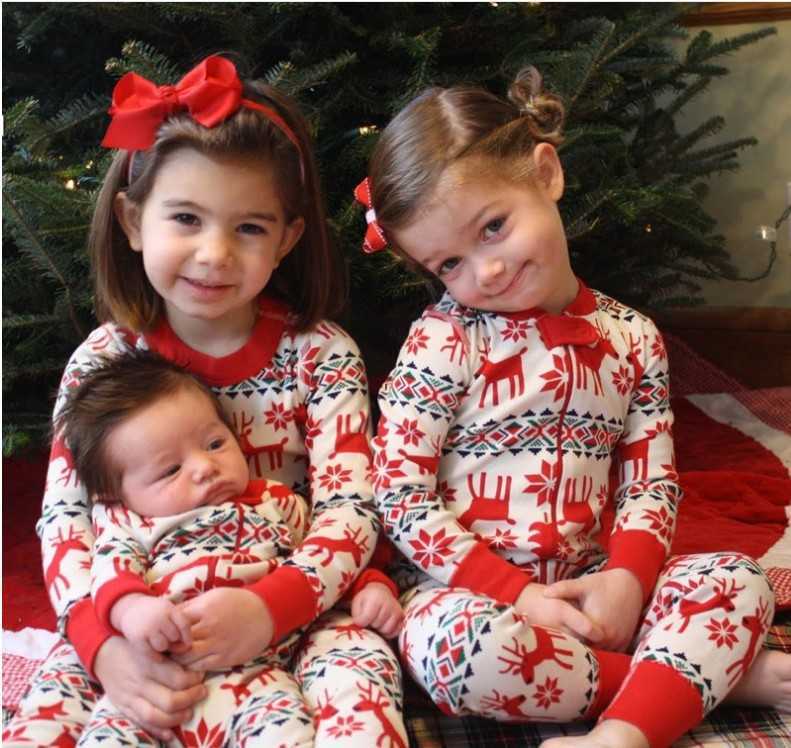 Christmas parent-child outfit a family of three mother and daughter a family of four parent-child outfit family outfit S2548