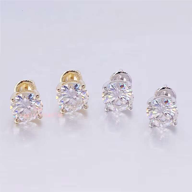 Hot Sale Classic 4 Prong Stud Pass Diamond Tester Men Women Moissanite 10k 18k Real Gold 14k Earrings