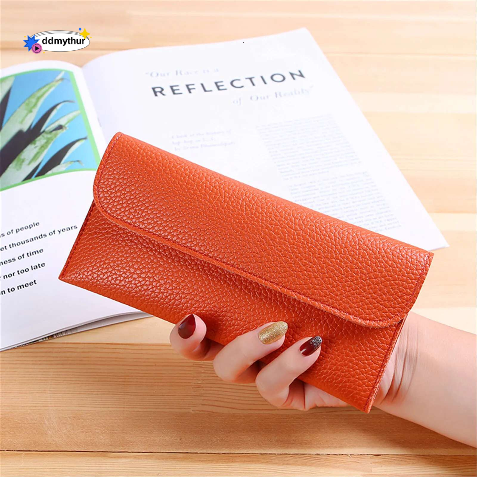 Women PU Leather Long Wallets Large Capacity Fashion ID Credit Card Holder Portable Money Bag Coin Purses ddmythur
