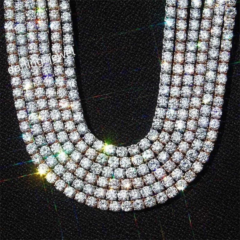 Factory Sale 2.5-6.5mm Moissanite Bracelet For Women Sterling Silver Gold Mans Moissanite Tennis Chain Custom Hippop
