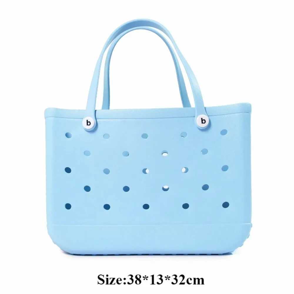 EVA Beach Bogg Bag Rubber Water-proof Travel Tote Bag Summer Sand-proof Storage Baskets Fashion Outdoor Picnics Beach HandbagC250409