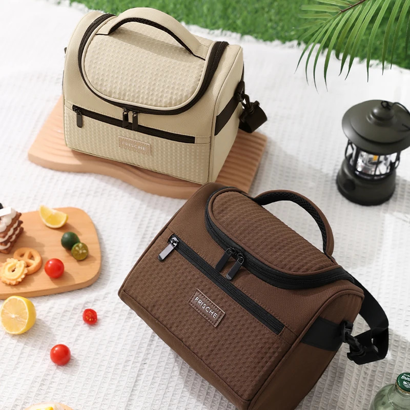 Lunch Bag Insulated Lunch Box Zipper Lunch Tote Bag Waterproof Insulated Lunch Storage Bag Hand-held Bento Box Insulated Bag 250407