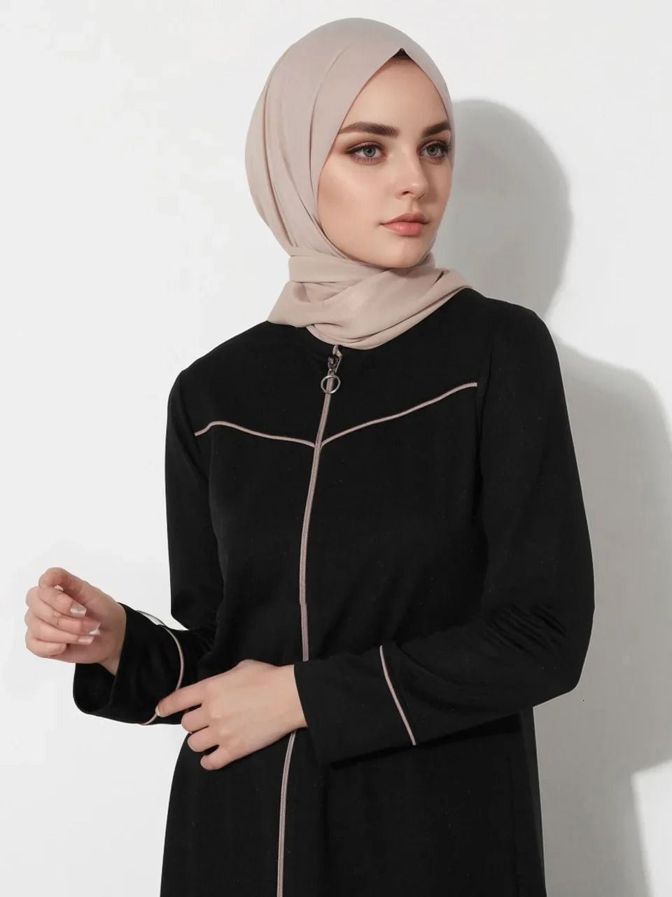 Eid al Fitr women Muslims Abaya Oneck cardigan Arab Dubai zipper Morocco Ramadan long robe gorgeous y Abayas Kaftan Islam 250409