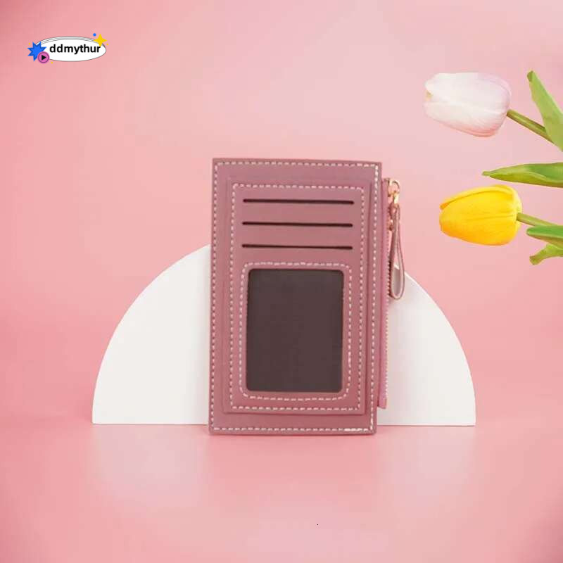 Mini ladies PU leather ID bank credit holder, multi-slot ultra-thin coin purse, card holder for men and women ddmythur