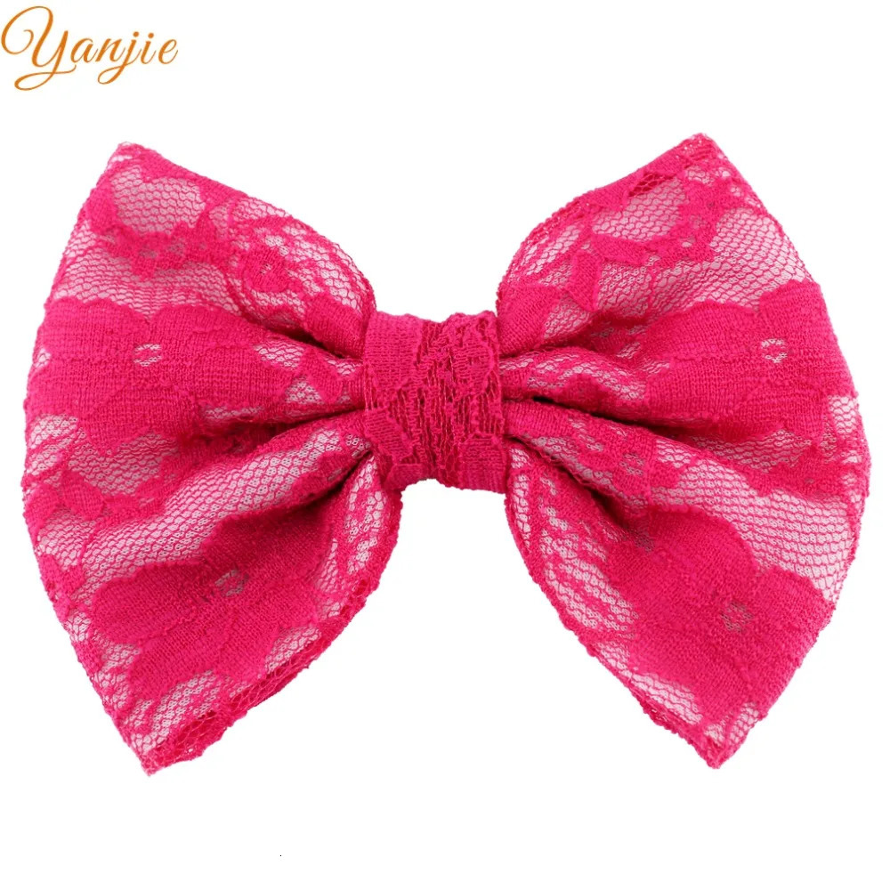 10 pieces/batch of fashionable lace cotton childrens girls 5 hair bow bucket selling DIY womens hair accessories headband hair clip 250409