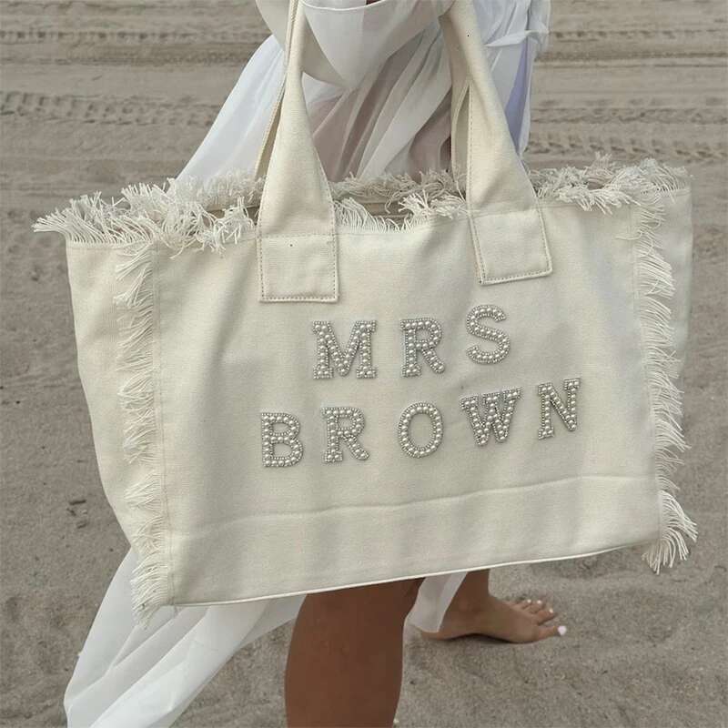 Custom Personalised Mrs Tote Bag Bridal Shower Destination Wedding Bachelorette Hen Do Party Honeymoon Travel Bride To Be Gift
