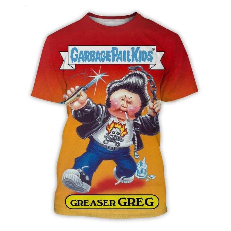 2023 New Fashion Summer Hot Selling Fun Garbage Painting Childrens 3D Printing Mens T-shirt Hip Hop Mens Casual T-shirt Street TopXJ250409