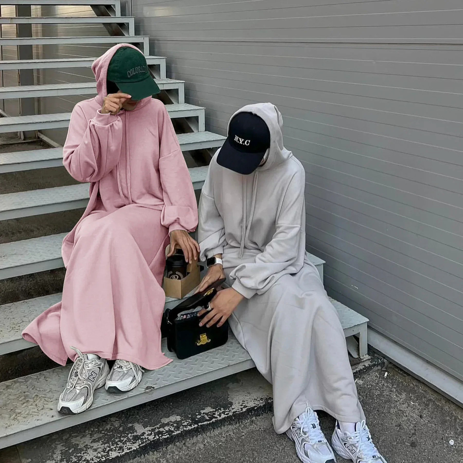 Colorful sweatshirt hooded Abaya Dubai y Muslim dress ordinary Abayas womens casual sportswear Islamic clothing Kaftan Robe 250409
