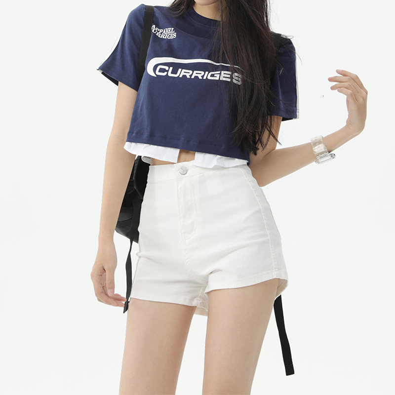 2025S Women s Designer Shorts, American High Waisted Elastic Denim Shorts Summer Hot Pants Spicy Girls Tight Buttocks Slimming Trend Beach Pants