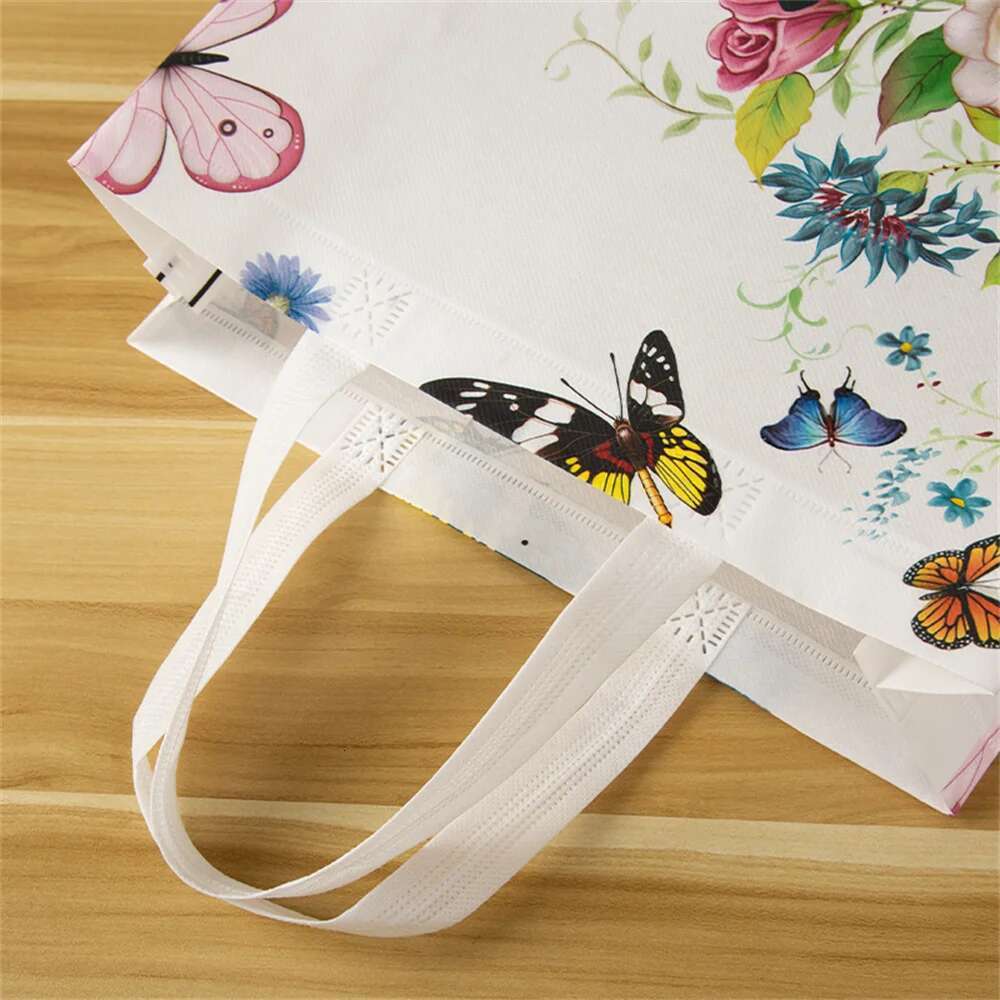Wer Print Grocery Non-Woven Fabric Eco Travel Takeaway Storage Folding Bag Reusable Shopping Pouch