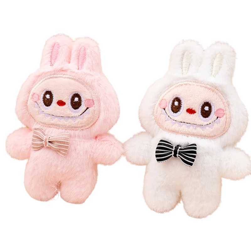 Cartoon Labubu Plush Toy Doll Keychain Kaii Anime Pendant Keychain Cute Childrens Girl Birtay Gift Backpack HangingXJ250409