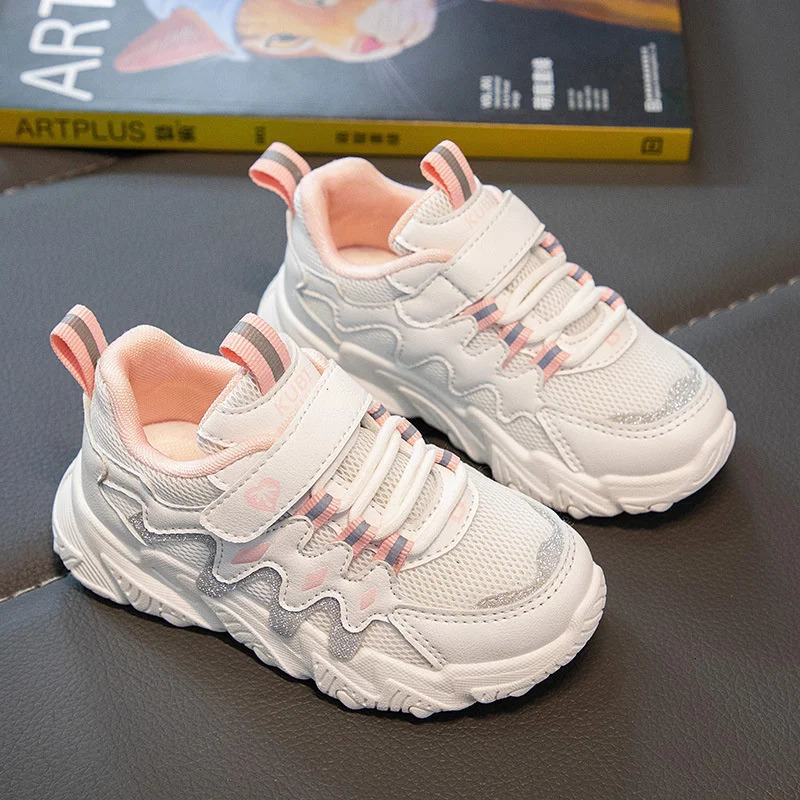CINESSD Fashion Childrens Running Shoes Comfortable Breathable Mesh Anti slip Soft Bottom Student Running Shoes 250409