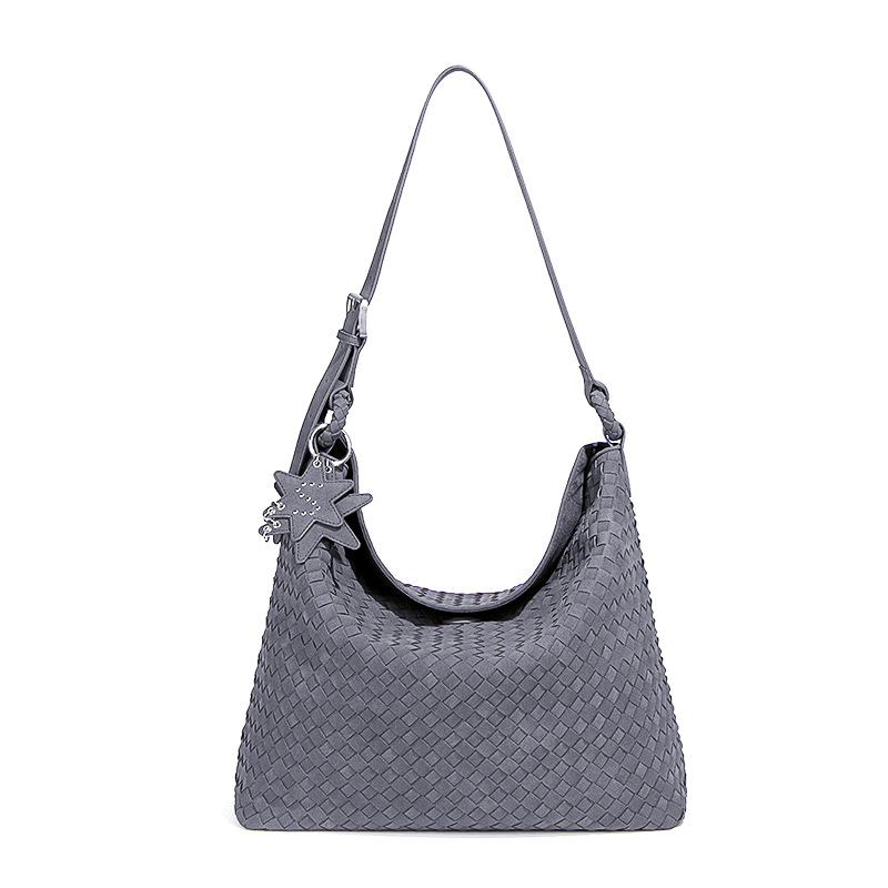 new shoulder bag underarm women's bag woven bag, simple high-end frosted suede handbag tote bag