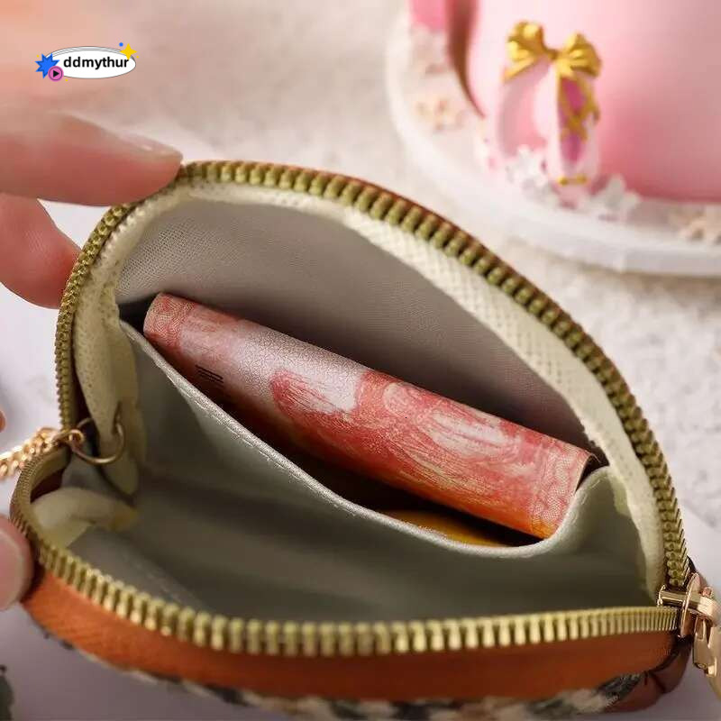 Women's Wallow Gird Purse Double Zipper Small Wallet Portable Key Pouch Travel Card Holder Fashion Vintage Coin Bag ddmythur