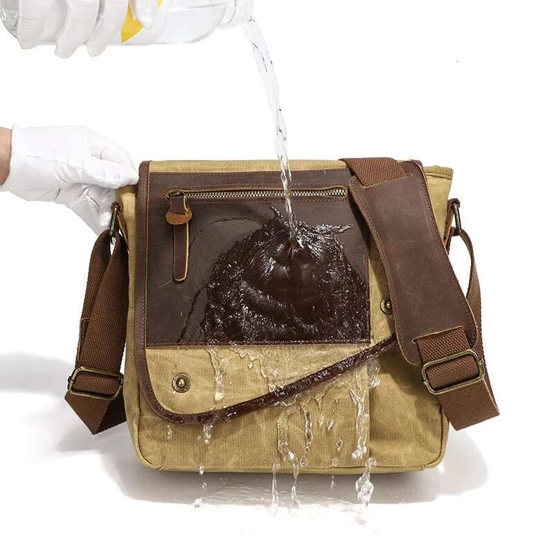 Men Anti Theft Travel Bags Vintage Style Leather Sg For Women Waxed Canvas Waterproof Crossbody Shoulder Bag