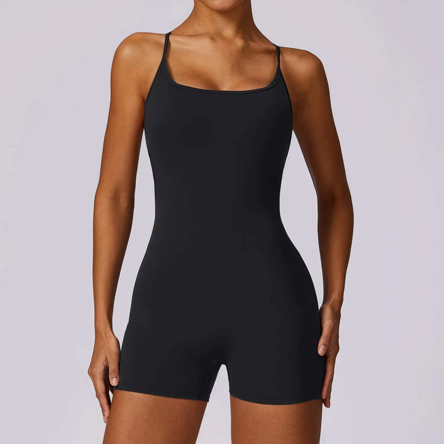 Cross Straps Sport Romper Overalls Activewear Yoga Shorts Jumpsuit Women GYM Scrunched Seam Butt Sports Playsuits