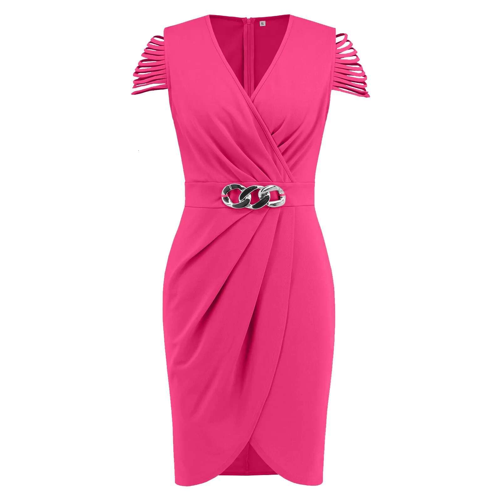 Dongdumaoyi Dresses Solid Summer Women Bodycon Dress Office Ladies Work Sundress Sexy V Neck Short Sleeve Party Club