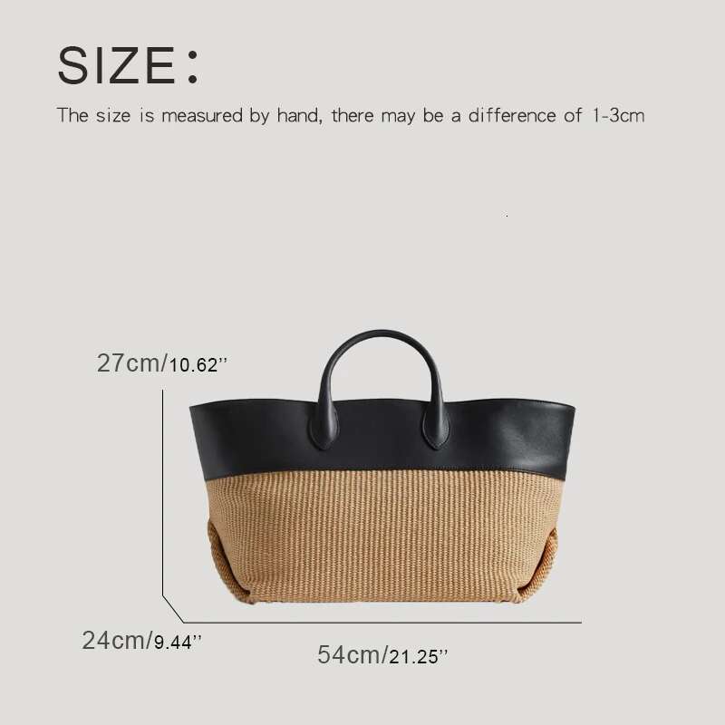 Genuine Leather Tote Bags For Women Designer Handbag And Purses 2024 New In Cowhide Top Handle Large Capacity Straw Carry