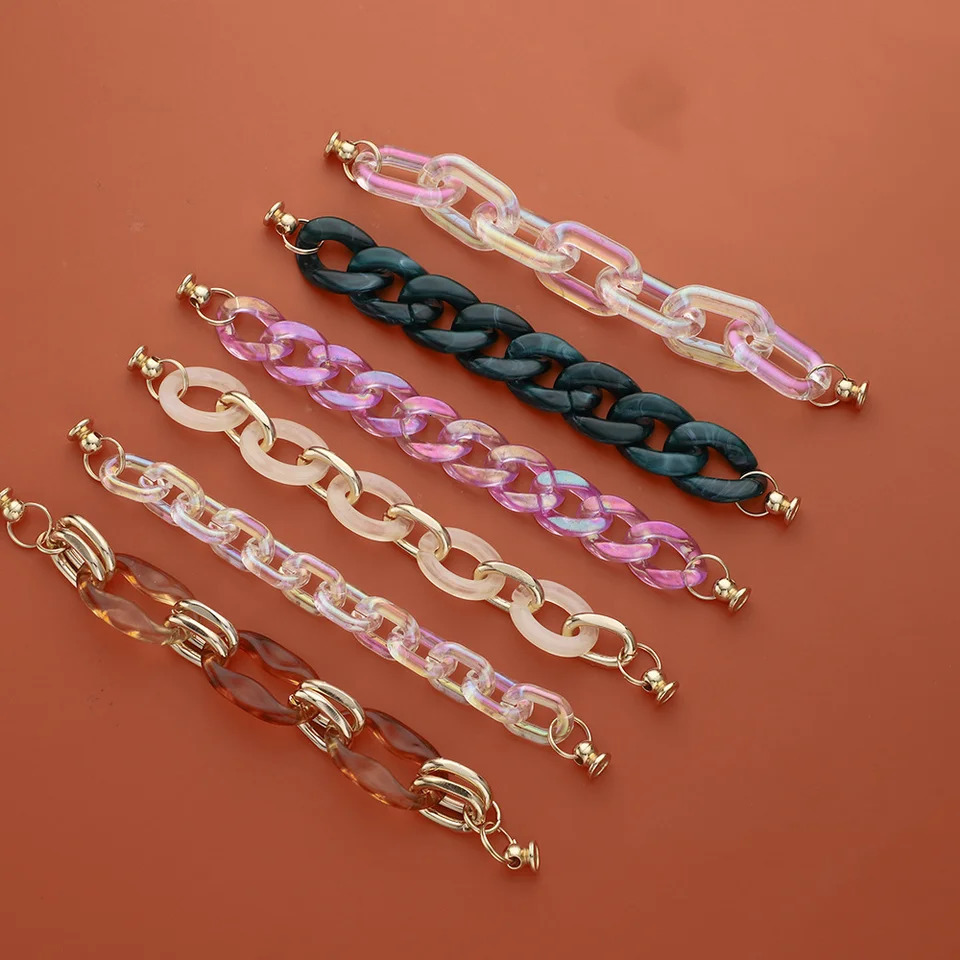 Acrylic Bag Chain Belt Detachable Accessories Colorful Womens Resin Wallet Fishbone 250408