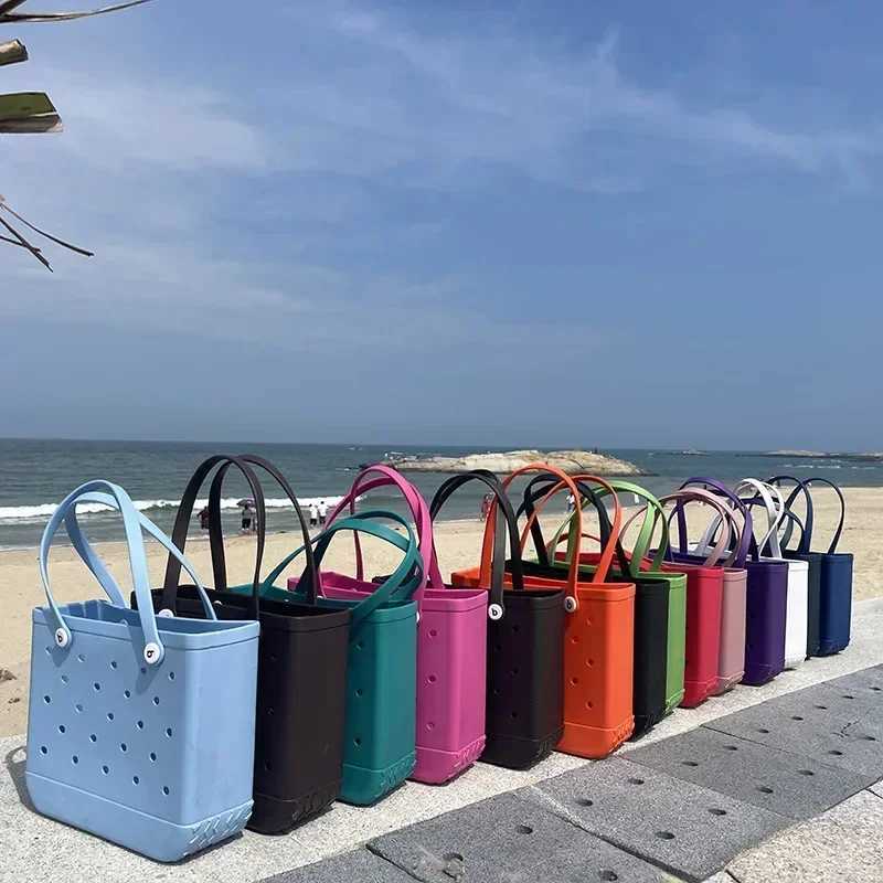 EVA Beach Jelly Bag Rubber Waterproof Shoulder Handbag Large Capacity Portable Travel Handbag Summer Pool Fashion Women Tote BagC250409