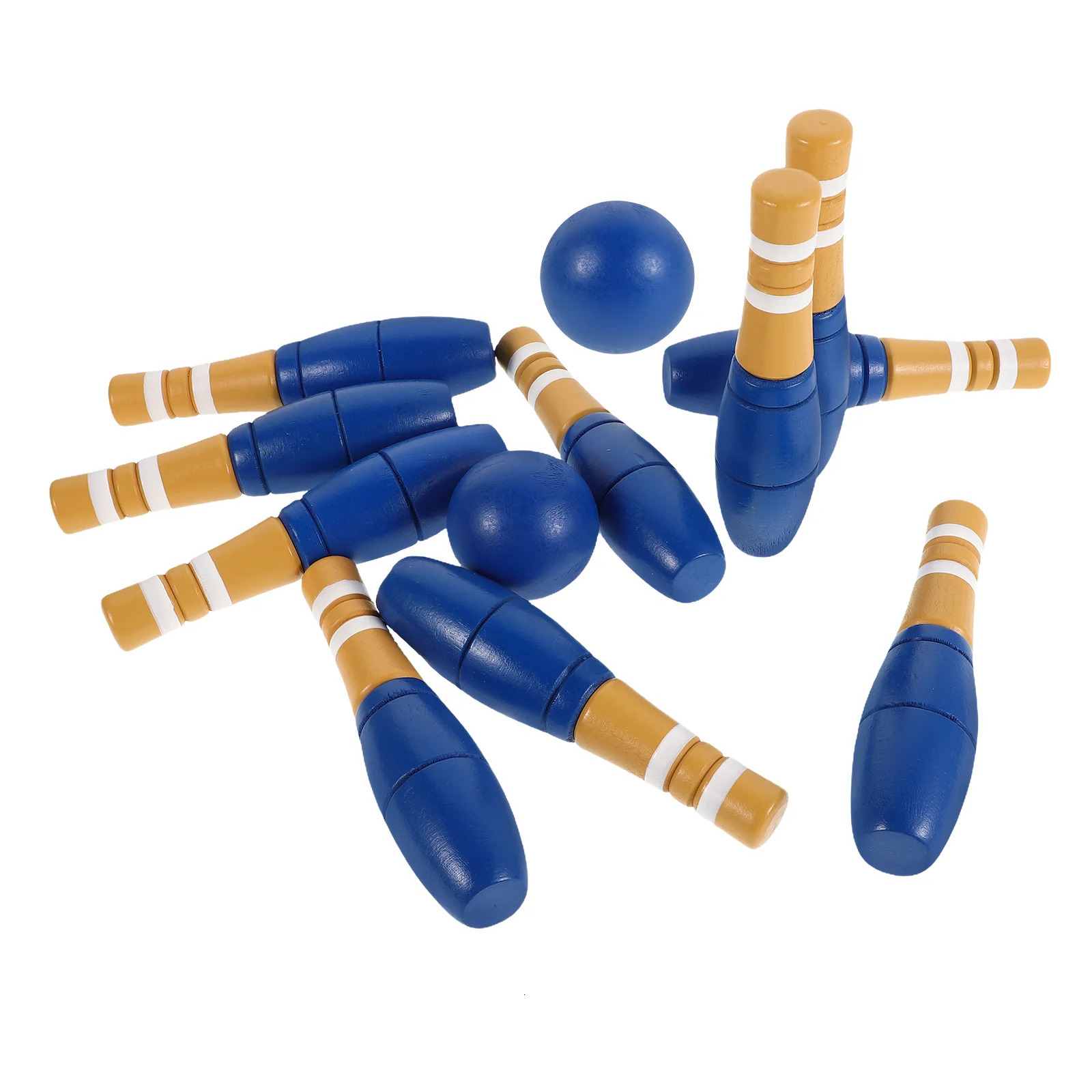 1 set of childrens bowling pins childrens indoor wooden bowling pins childrens bowling pins 250409