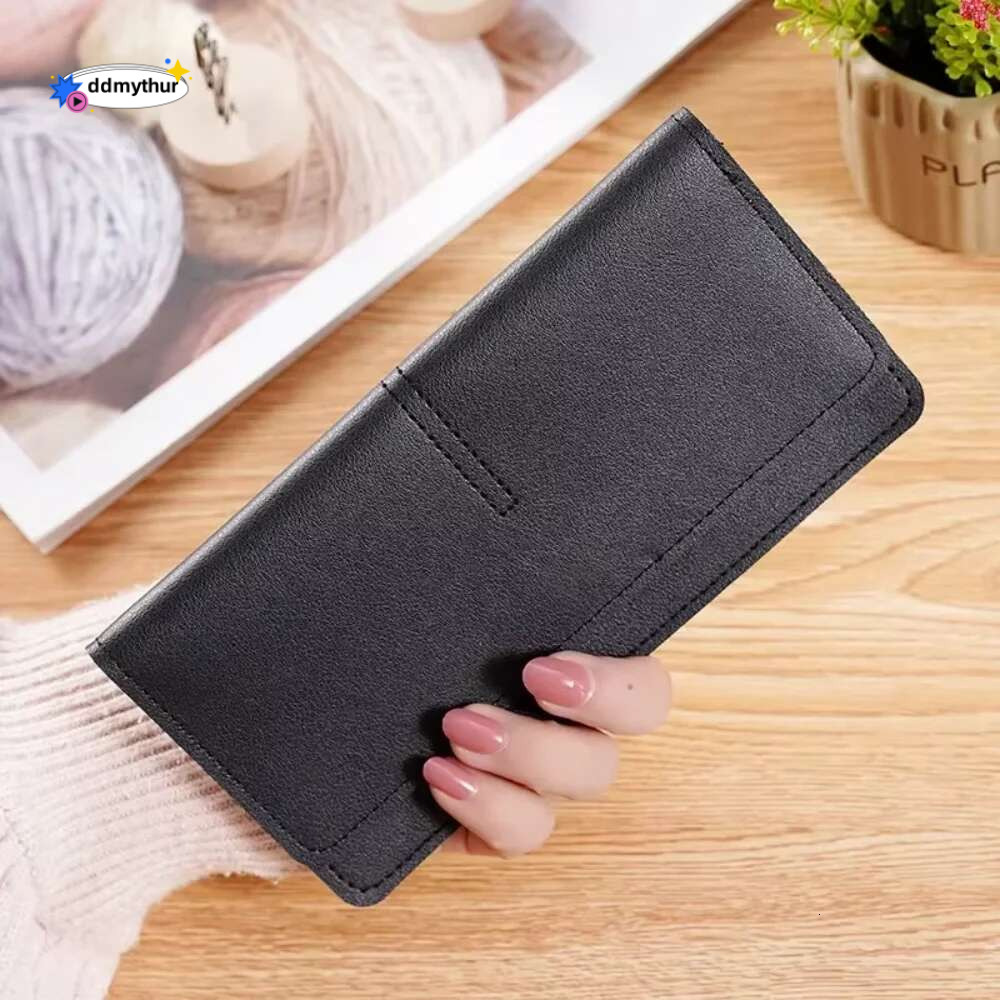 PU Leather Long Women Thin Wallets Large Capacity Female Coin Purses Hasp Clutch ID Credit Multi-Card Holder Money Bag Clip ddmythur