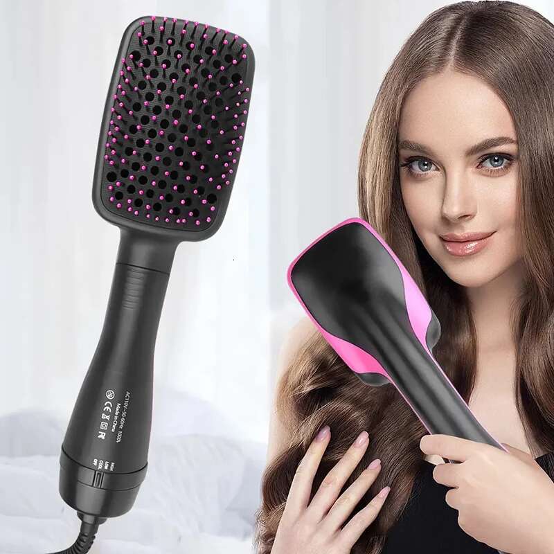 Hot Air Styler And Volumizer Hair Straightener Curler Comb Roller One Step Electric Ion Blow Dryer Brush