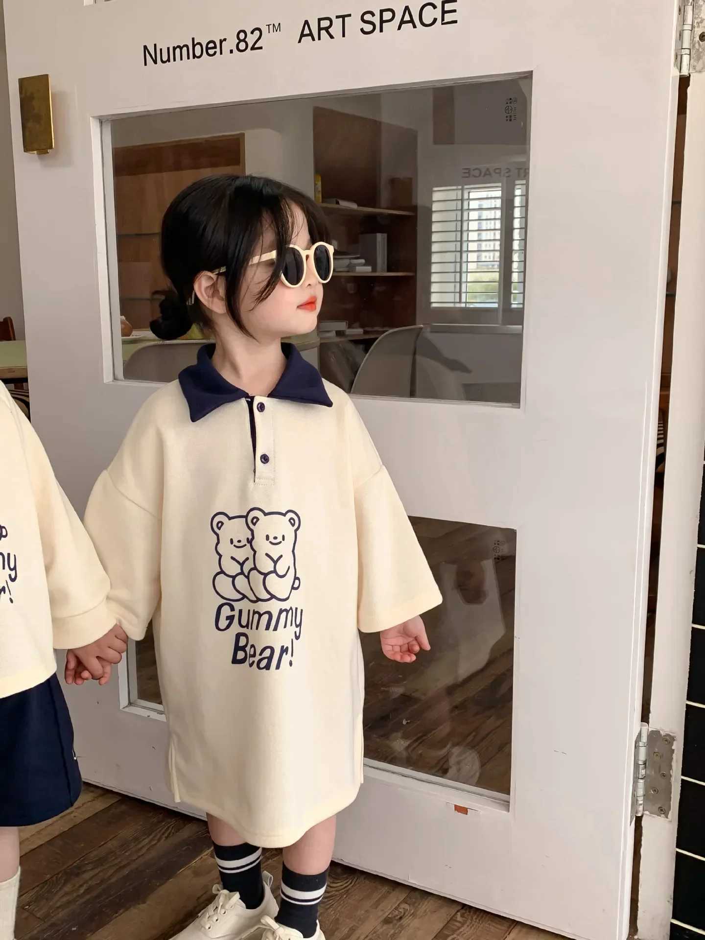 Spring Korean style childrens suit boys and girls sisters clothing childrens T-shirt polo shirt girls ski baby boys suit S2548