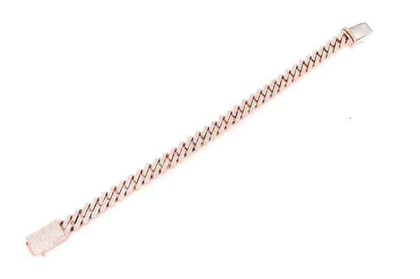 Latest Designs Luxury Hip Hop Jewelry 10mm Cuban Bracelet Real Diamonds Bracelet Miami Cuban Link Chain Bracelet Wholesale Price