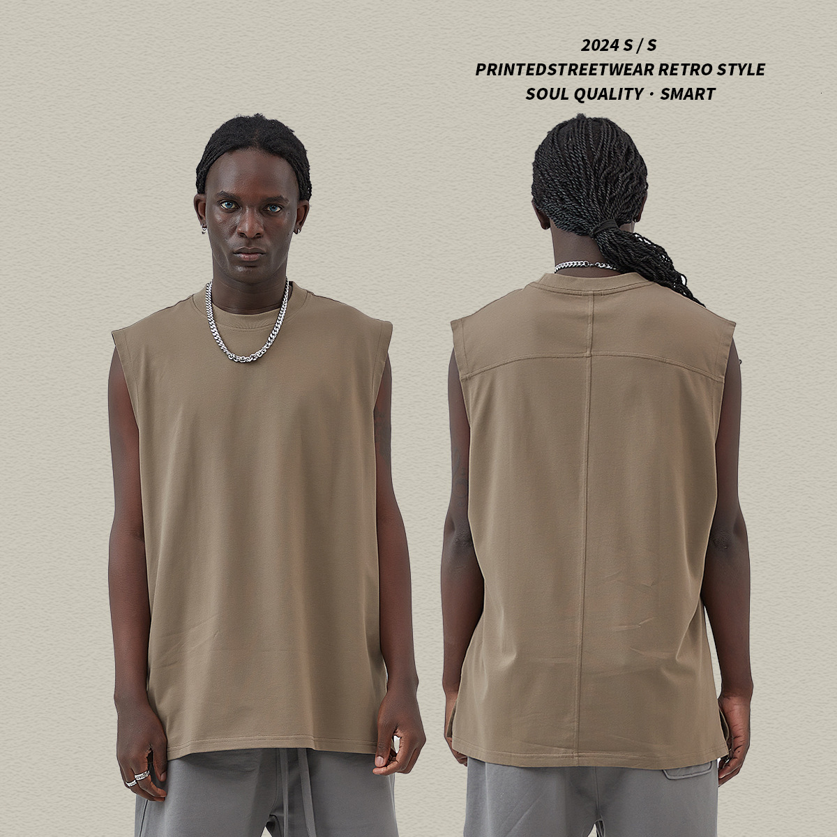 2025 Summer New American Trendy Brand Split Blue Ball Sports Tank Top Fitness Shoulder Loose Men's Half Sleeve T-shirt