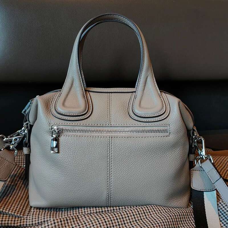 Shucai New Genuine Leather Women's Fashion All-Match Handbag Soft Top Layer Cowhide Messenger Bag Two Shoulder Straps