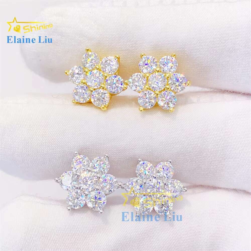 Manufacture Direct Custom 925 Sterling Silver Fashion Jewelry Diamond White Vvs Moissanite Stud Earrings