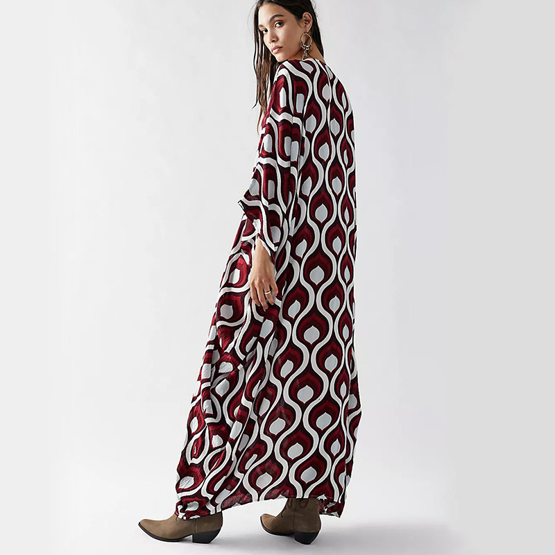 Fashionable 2025 Spring/Summer New Hot Selling Printed Dress Bohemian Style KAFTAN Long Dress for Women