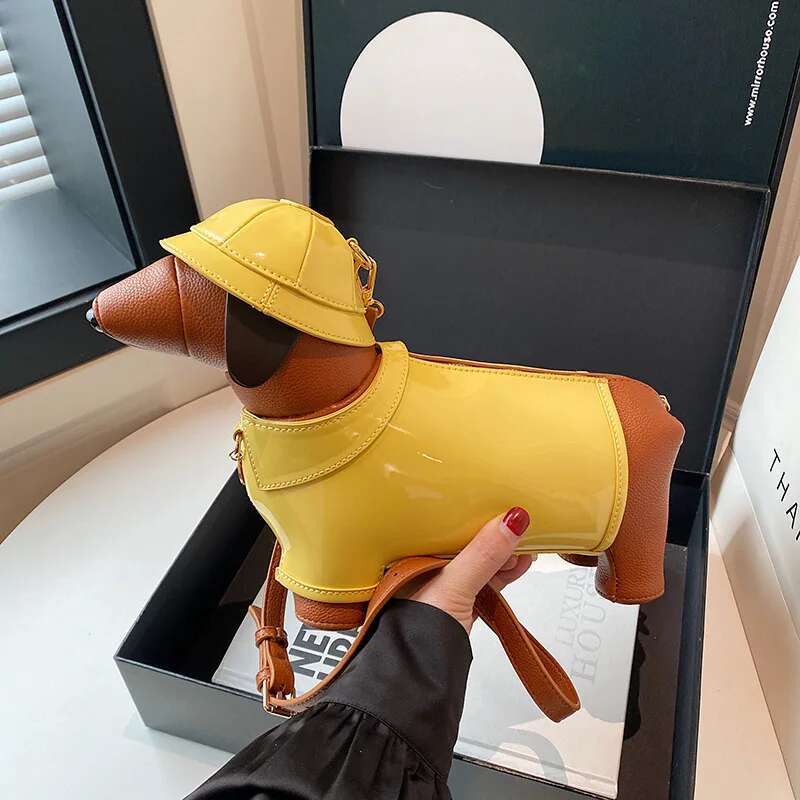 Cute Puppy Design PU Leather For Dog Shape Crossbody Bag Women Small Tote Bag