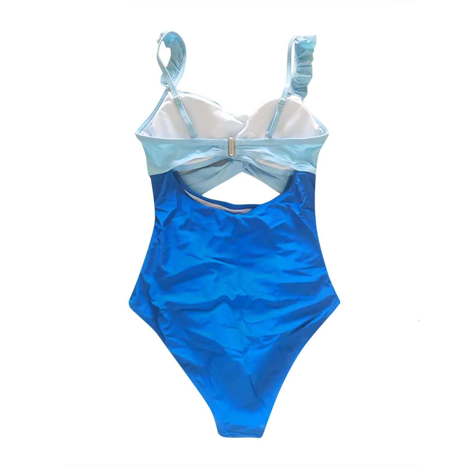 Dongdumaoyi Women S Swimwears One Pieces Stylish Color Block Slanted Shoulder Hollow Backless High Waist Bikinis Beachwear Tummy Control