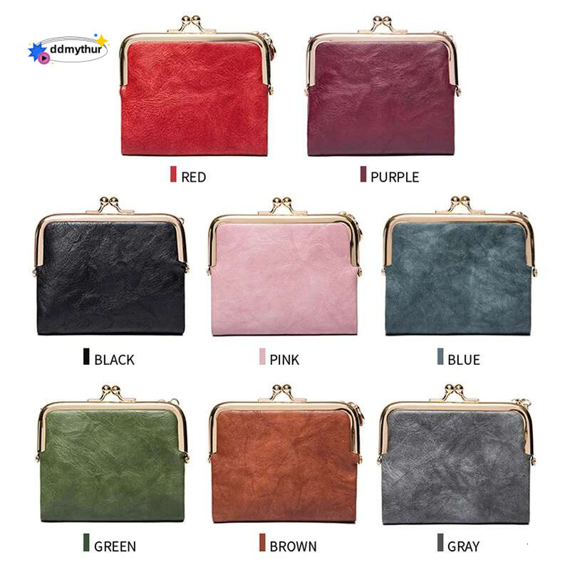 Portable Large Capacity Money Bag Ladies Foldable PU Leather Wallets Retro Hasp Short Purses For Women Fashion Card Holders ddmythur