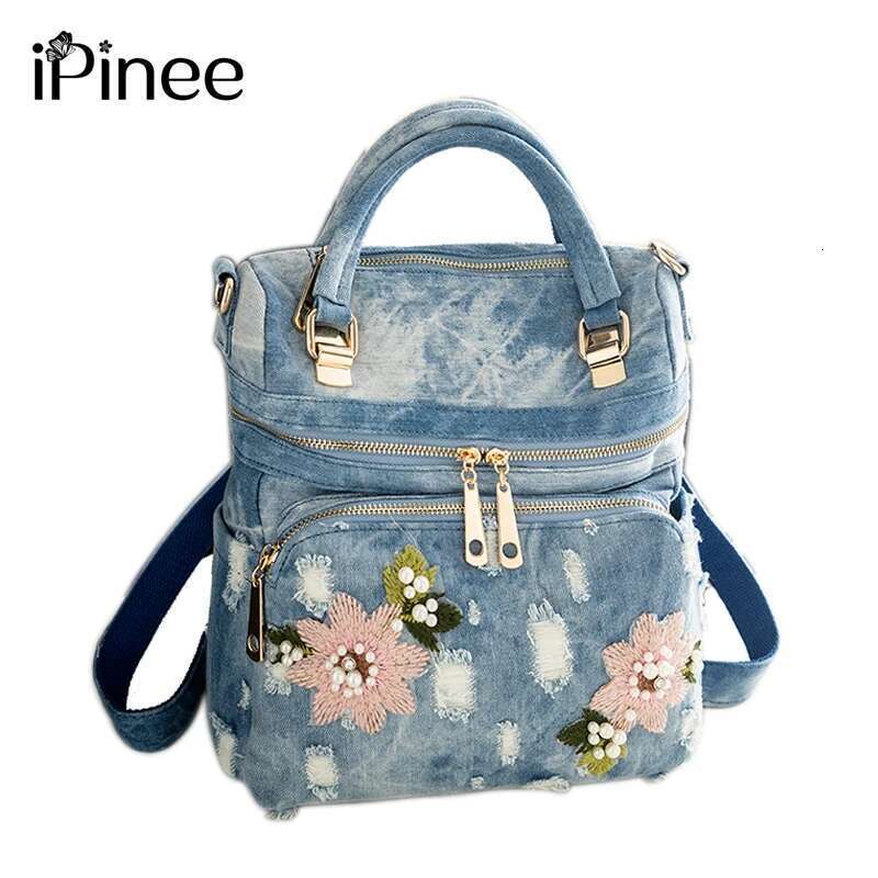Women's Bags iPinee Fashion Women Backpack High Quality Denim Backpacks for Teenage Girls Female School Shoulder Bag Bagpack mochila