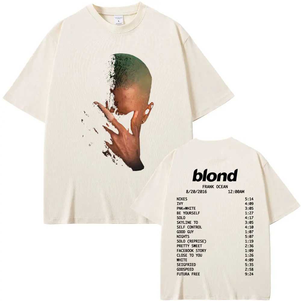 Rap singer Frank fashion retro graphic T-shirt mens ocean hip-hop trend T-shirt mens cotton T-shirtXJ250409