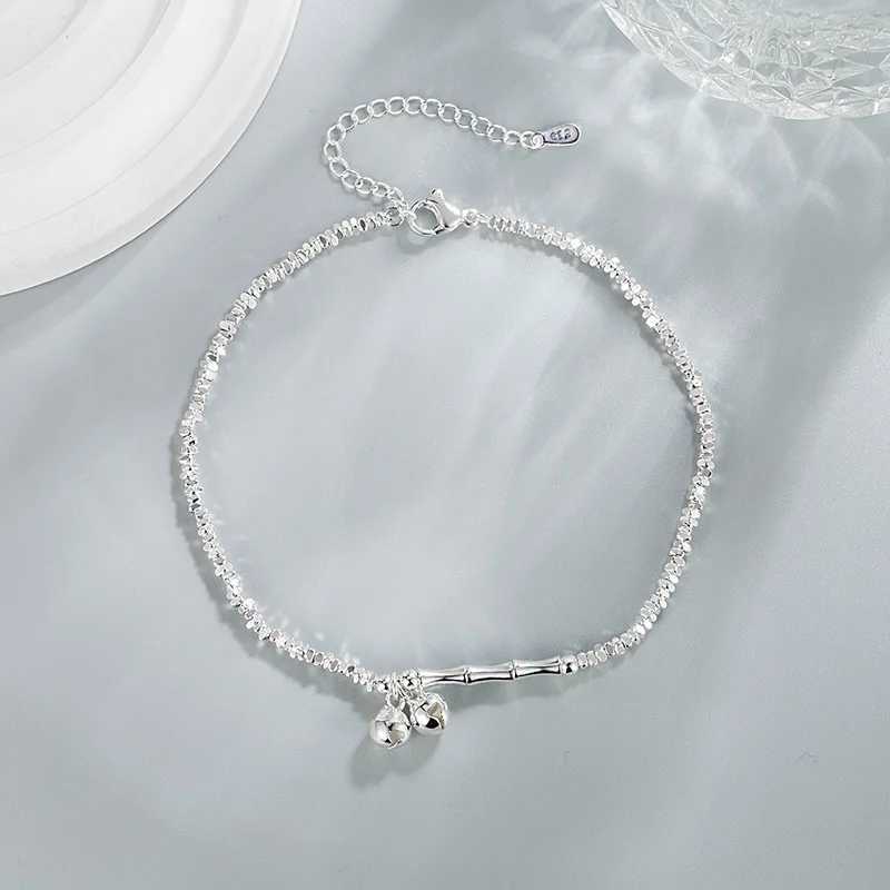 New 925 Sterling Silver Anklet Fashion Simple Flower Shape Anklet Birthday Party Gift for Womens Exquisite Acessories Z250408