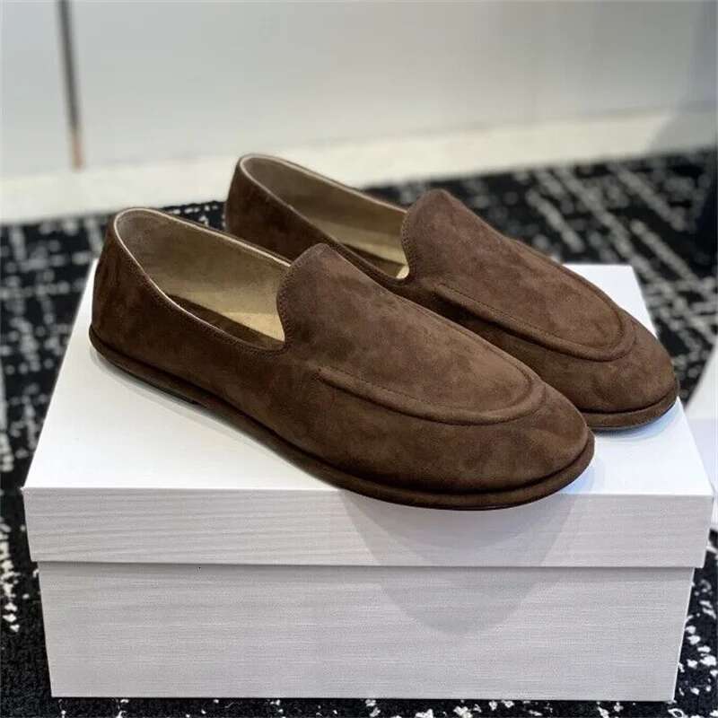 Soft soled loafers for women's spring and summer new style one foot casual shoes suede flat sole single shoe trend